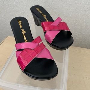 Athena Alexander, pink patent leather wedge. New, never worn.